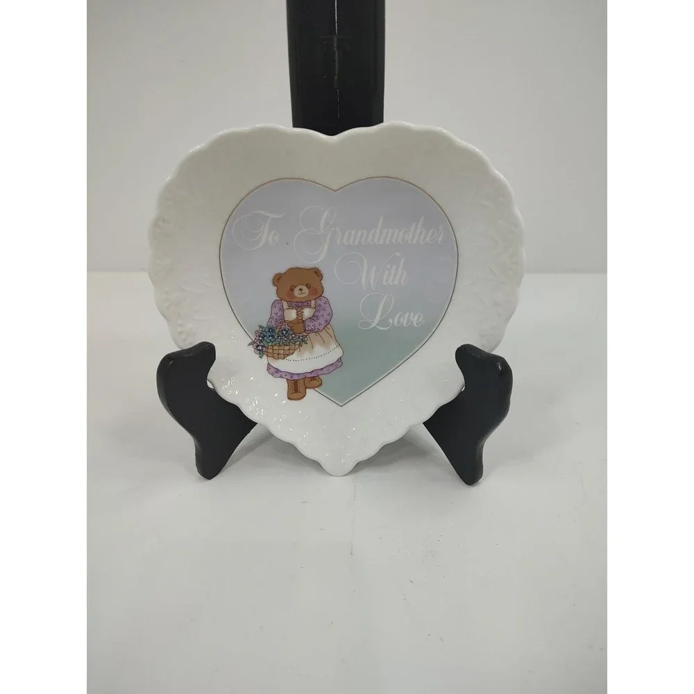 Vintage MIKASA Bone China Grandmother Love Heart‎ Shaped Trinket Dresser Dish
